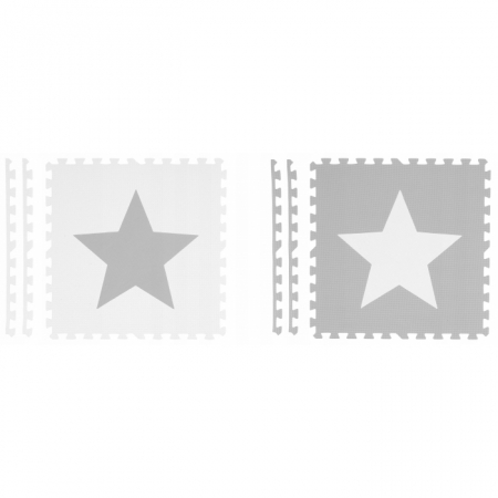 Salteluta de joaca 180 X 180 cm Ricokids 7502 - Gri cu stele [1]