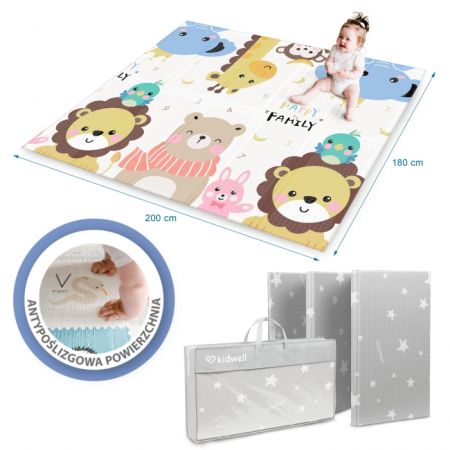 Covorase de joaca - Salteluta de joaca pentru copii 180 x 200 cm Kidwell INDA - Animals