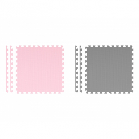 Salteluta de joaca tip puzzle 180 X 180 cm Ricokids 7498 - Roz - Gri [2]