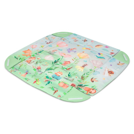 Salteluta interactiva, Lionelo, Inga, 7 jucarii senzoriale, detasabile, fosnaitoare, 116x112 cm, Lavabila la masina de spalat, Multicolor [5]