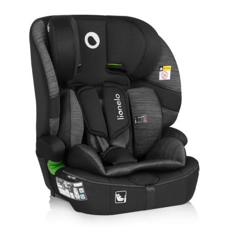 Scaun auto i-Size, Lionelo, Billy , 76 -150 cm, 1/2/3, Isofix + top tether, Tetiera reglabila in 10 pozitii, Insertie ergonomica, Tapiterie lavabila, Testat la impact, Baza lata, Negru/Gri [4]