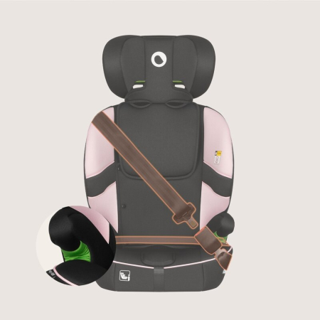 Scaun auto i-Size, Lionelo, Billy , 76 - 150 cm, 1/2/3, Isofix + top tether, Tetiera reglabila in 10 pozitii, Insertie ergonomica, Tapiterie lavabila, Testat la impact, Baza lata, Roz [18]