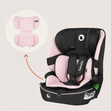 Scaun auto i-Size, Lionelo, Billy , 76 - 150 cm, 1/2/3, Isofix + top tether, Tetiera reglabila in 10 pozitii, Insertie ergonomica, Tapiterie lavabila, Testat la impact, Baza lata, Roz [17]