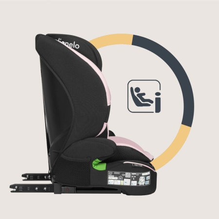 Scaun auto i-Size, Lionelo, Billy , 76 - 150 cm, 1/2/3, Isofix + top tether, Tetiera reglabila in 10 pozitii, Insertie ergonomica, Tapiterie lavabila, Testat la impact, Baza lata, Roz [21]