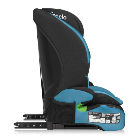 Scaun auto i-Size, Lionelo, Levi Fix, 76 - 150 cm, 1/2/3, ISOFIX + Top Tether, Tetiera reglabila in 10 pozitii, Insertie ergonomica Dri-Seat, Tapiterie lavabila, Negru [20]