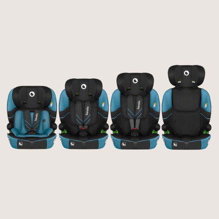 Scaun auto i-Size, Lionelo, Levi Fix, 76 - 150 cm, 1/2/3, ISOFIX + Top Tether, Tetiera reglabila in 10 pozitii, Insertie ergonomica Dri-Seat, Tapiterie lavabila, Negru [2]