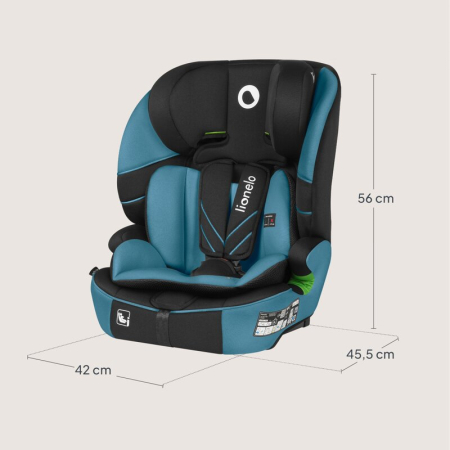 Scaun auto i-Size, Lionelo, Levi Fix, 76 - 150 cm, 1/2/3, ISOFIX + Top Tether, Tetiera reglabila in 10 pozitii, Insertie ergonomica Dri-Seat, Tapiterie lavabila, Negru [18]