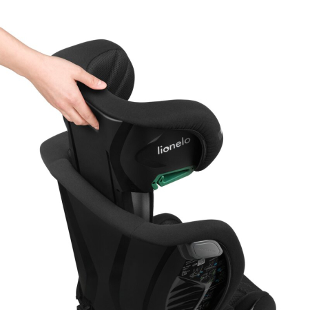 Scaun auto, Lionelo, i-Size Igo, 100- 150 cm, cu isofix, Protectie laterala, Ajustare spatar in 2 pozitii, Tetiera Tri-Guard reglabila in 11 pozitii,  Negru [20]
