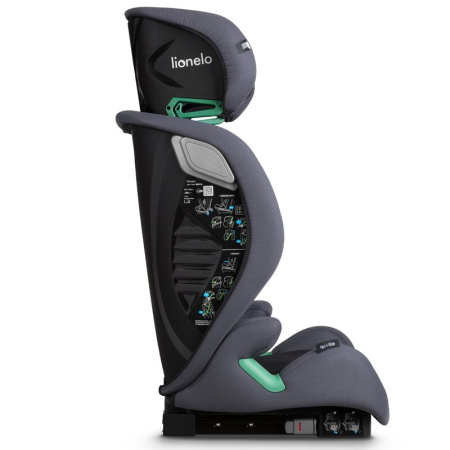 Scaun auto, Lionelo, i-Size Igo, 100- 150 cm, cu isofix, Protectie laterala, Ajustare spatar in 2 pozitii, Tetiera Tri-Guard reglabila in 11 pozitii,  Negru [14]