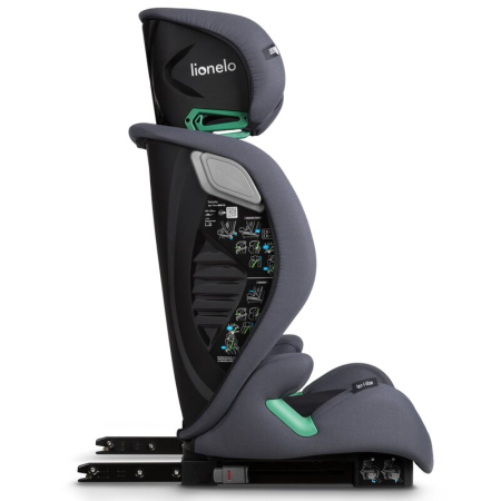Scaun auto, Lionelo, i-Size Igo, 100- 150 cm, cu isofix, Protectie laterala, Ajustare spatar in 2 pozitii, Tetiera Tri-Guard reglabila in 11 pozitii,  Negru [15]
