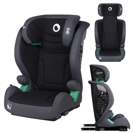 Scaun auto, Lionelo, i-Size Igo, 100- 150 cm, cu isofix, Protectie laterala, Ajustare spatar in 2 pozitii, Tetiera Tri-Guard reglabila in 11 pozitii,  Negru [23]