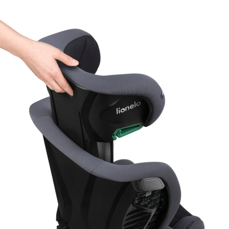 Scaun auto, Lionelo, i-Size Igo, 100- 150 cm, cu isofix, Protectie laterala, Ajustare spatar in 2 pozitii, Tetiera Tri-Guard reglabila in 11 pozitii,  Negru [19]
