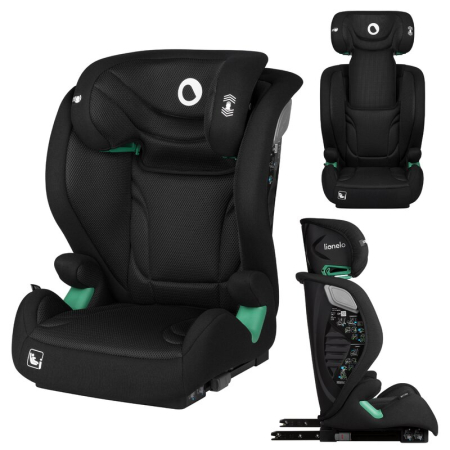 Scaun auto, Lionelo, i-Size Igo, 100- 150 cm, cu isofix, Protectie laterala, Ajustare spatar in 2 pozitii, Tetiera Tri-Guard reglabila in 11 pozitii,  Negru [25]