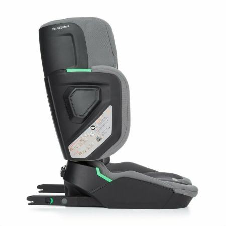 Scaun auto, Petite&Mars, Flex Pro i-Size, Orientare in directia sensului de mers, Tetiera reglabila in 8 pozitii, cu Isofix, Pliabil, R129, 100-150 cm, 3-12 ani, Gri [9]
