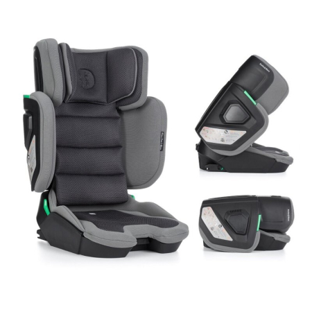 Scaune auto copii - Scaun auto, Petite&Mars, Flex Pro i-Size, Orientare in directia sensului de mers, Tetiera reglabila in 8 pozitii, cu Isofix, Pliabil, R129, 100-150 cm, 3-12 ani, Gri