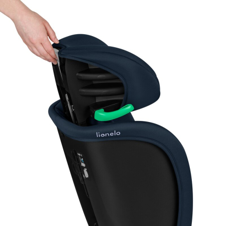 Scaun auto pliabil, Lionelo, Orin, i-Size, 100-150 cm, Tetiera reglabila in 14 pozitii, Spatar in 4 pozitii, Isofix+Top Tether, Sezut ergonomic, Husa transport, Suport sticla, Albastru [13]