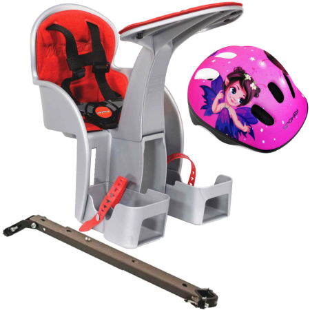 Scaune de biciclete copii - Scaun bicicleta copii SafeFront Clasic, montare Centru , 15 Kg si si Casca Protectie XS 44-48 Fairy Tail WeeRide WR09SKFT