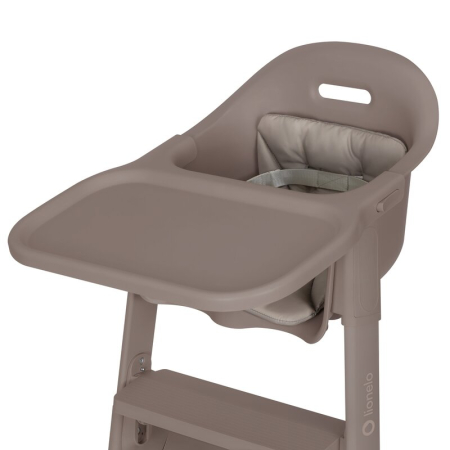 Scaun de masa, Lionelo, Beny, Suport de picioare si tavita ajustabile in 2 pozitii, Insertie moale, Centuri in 3 puncte, Asamblare rapida, Sustine 15 kg, 6 luni+, Taupe [13]