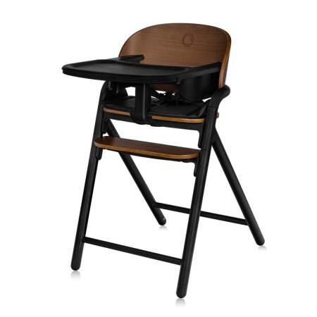Scaun masa copii - Scaun de masa multifunctional Celia, Lionelo, din lemn de fag, 6 luni- adult, Husa impermeabila, Tavita silicon, Suport de picioare reglabil, Greutate maxima 90 Kg, Negru
