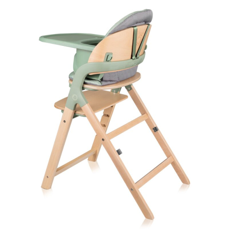 Scaun de masa multifunctional Megan, Lionelo, Din lemn de fag, 6 luni- adult, Reglabil pe inaltime, Husa impermeabila, Tavita silicon, Suport de picioare reglabil, Greutate maxima 110 Kg, Verde [6]