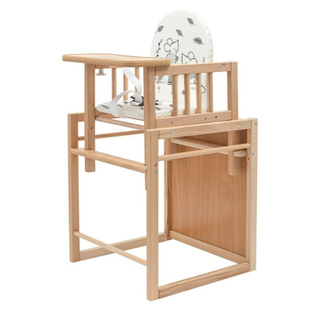 Scaun masa copii - Scaun de masa, New Baby, 2 in 1, Transformabil in masuta si scaun, din lemn, Inaltime 93 cm, Jerry