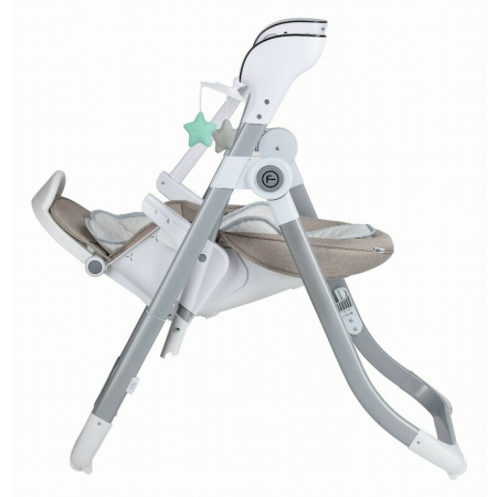 Scaun de masa si balansoar, FreeON, Oli Deluxe, 2 in 1, Transformabil, Multifunctional, cu melodii de leagan, 0 luni+, Beige [9]