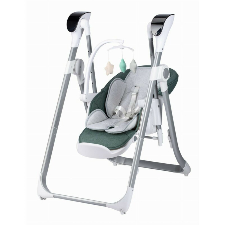 Scaun de masa si balansoar, FreeON, Oli Deluxe, 2 in 1, Transformabil, Multifunctional, cu melodii de leagan, 0 luni+, Pistachio [1]