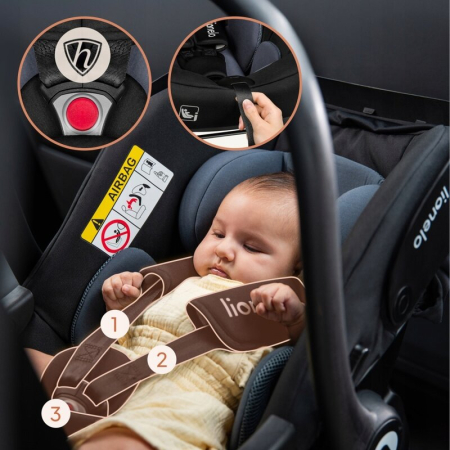 Scoica auto, Lionelo, i-Size Astrid, 0-13 Kg, 40-87 cm, Cu salteluta, Testat ADAC, Conform cu standardul european de securitate R129, Negru Onyx [19]