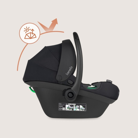 Scoica auto, Lionelo, i-Size Astrid, 0-13 Kg, 40-87 cm, Cu salteluta, Testat ADAC, Conform cu standardul european de securitate R129, Negru Onyx [14]