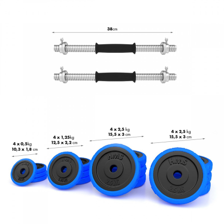 SET DE GANTERE 30 KG HMS BARBELL [2]