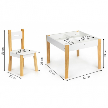 Set de masa cu doua scaune pentru copii Ecotoys OTI43 [4]