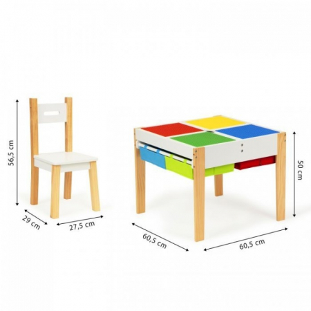Scaun masa copii - Set de masa cu doua scaune pentru copii Ecotoys XKF002