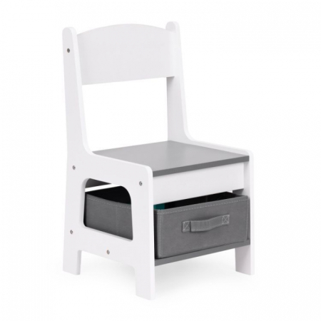 Set de masa cu doua scaune pentru copii Ecotoys ZKC-1A - Alb-Gri [7]