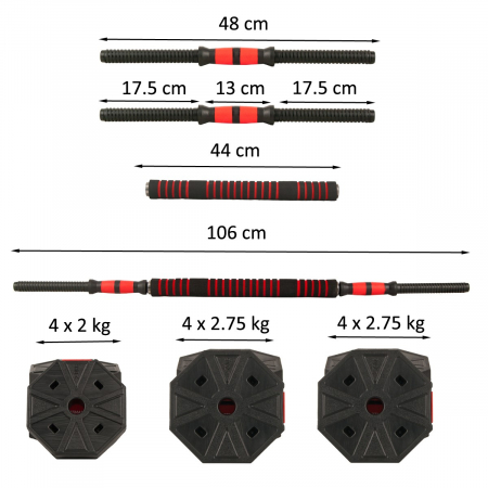 Set Haltera si Gantere ciment Sportmann SHG06 30 kg [6]