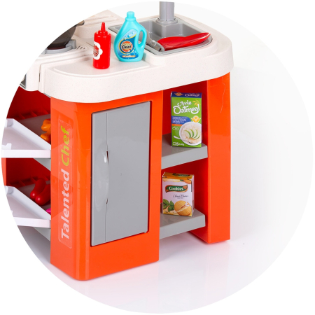 Set jucarie Chipolino Kitchen 84 cm cu sistem de curgere apa, lumini, sunete si 79 accesorii [9]
