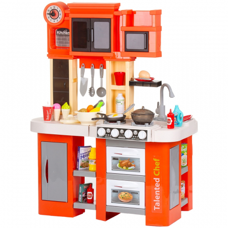 Jucarii pentru copii - Set jucarie Chipolino Kitchen 84 cm cu sistem de curgere apa, lumini, sunete si 79 accesorii