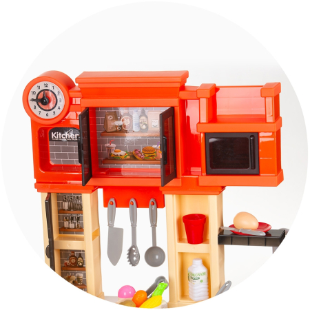 Set jucarie Chipolino Kitchen 84 cm cu sistem de curgere apa, lumini, sunete si 79 accesorii [7]