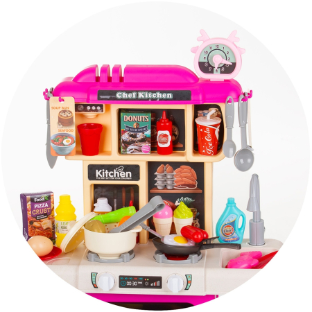 Set jucarie Chipolino Kitchen 87 cm cu sistem de curgere apa, lumini, sunete si 63 accesorii [6]