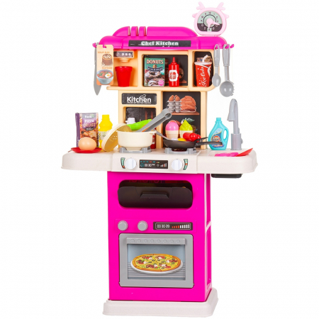 Jucarii pentru copii - Set jucarie Chipolino Kitchen 87 cm cu sistem de curgere apa, lumini, sunete si 63 accesorii
