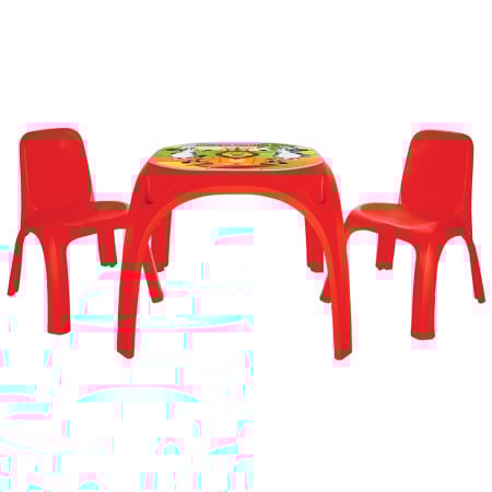 Scaun masa copii - Set Masuta cu 2 scaune pentru copii Pilsan King Table red