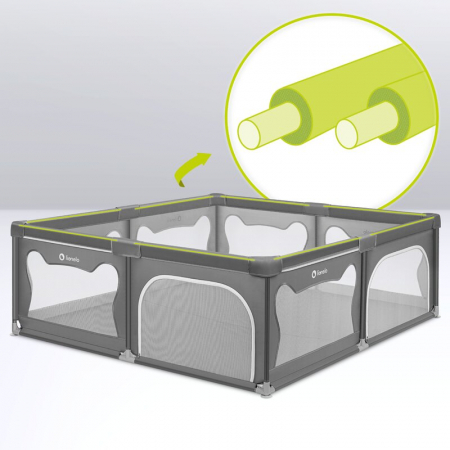 Tarc de joaca copii Lionelo Willow XL 180 x 200 cm Gri [14]
