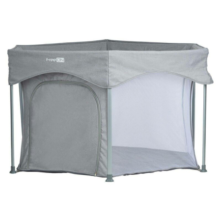 Tarc de joaca, FreeON, Hexagon, Pliabil, Intrare cu fermoar, Cu geanta de transport, 117 x 74 cm, Grey [3]