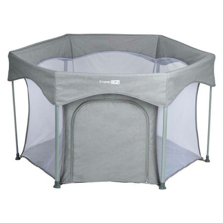 Patuturi pliabile si tarcuri de joaca - Tarc de joaca, FreeON, Hexagon, Pliabil, Intrare cu fermoar, Cu geanta de transport, 117 x 74 cm, Grey