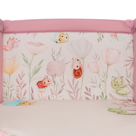 Tarc de joaca, Lionelo, Mille Plus, Pliabil, Include saltea cu densitate T25, 4 jucarii cu velcro, Manere textile, Geanta de transport, Cu roti si inchidere laterala, Pereti din plasa pentru vizibilit [7]
