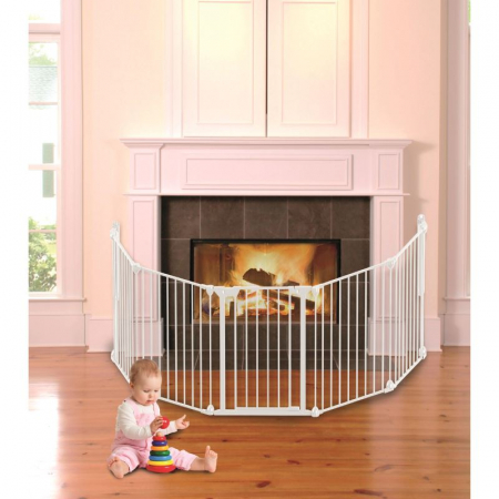 Tarc de siguranta modular cu 5 panouri, metal alb, Noma, N94047 [2]