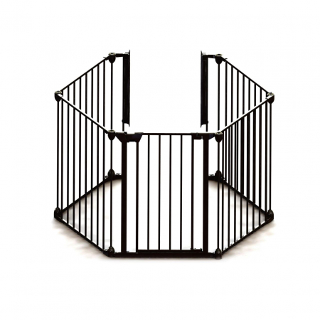 Patuturi pliabile si tarcuri de joaca - Tarc de siguranta modular cu 5 panouri, metal negru, Noma N94238