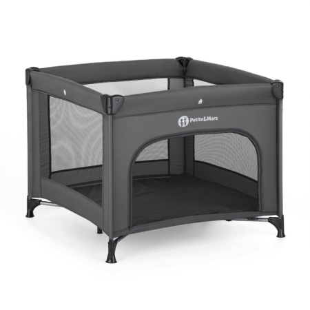 Tarc pliant, Petite&Mars, Nook, 90 x 90 cm, Pliere compacta, Include geanta de transport, Intrare laterala, Pereti din plasa, Structura stabila, Pana la 15 kg, 0 luni+, Gri [1]