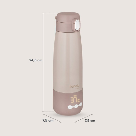 Termos inteligent cu incalzire, Lionelo, ThermUp Bottle, Incalzeste in 3.5 min, Mentine temperatura pana la 20 h, Constructie vidata cu 5 straturi, Capacitate 350 ml, USB-C, 5 setari de temperatura: 3 [8]