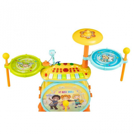 Tobe, pian si microfon pentru karaoke 2 in 1 cu LED Ecotoys HC490483 [3]