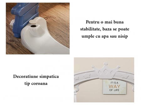 Tobogan MyKids cu leagan, cos de baschet Castel L-AFE03 Blue [2]